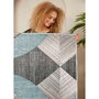 Conceptum Alfombra de Algodón 160 x 230 cm Azul, Gris y Negro